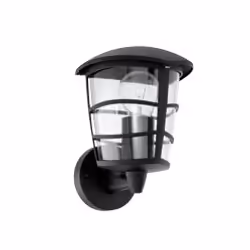 EGLO ALORIA, Outdoor wall lighting, Black, Aluminium, Plastic, IP44, Entrance, Garage, Garden, Patio, E27