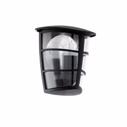EGLO ALORIA, Outdoor wall lighting, Black, Aluminium, Plastic, IP44, Entrance, Garden, Patio, E27