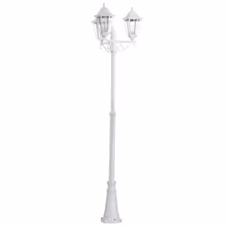 EGLO NAVEDO, Outdoor pedestal/post lighting, White, Aluminium, Glass, IP44, Entrance, Garden, Patio, Transparent
