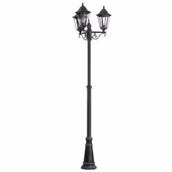 EGLO NAVEDO, Outdoor pedestal/post lighting, Black, Silver, Aluminium, Glass, IP44, Entrance, Garden, Patio, Transparent
