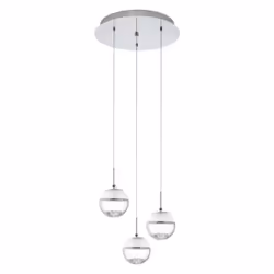 EGLO Montefio 1, Flexible mount, Chrome, Transparent, White, Transparent, White, Glass, Steel, Indoor, IP20