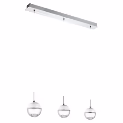 EGLO Montefio 1, Flexible mount, Chrome, Transparent, White, Transparent, White, Steel, Crystal, Glass, Indoor