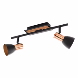 EGLO Barnham, Surfaced lighting spot, Non-changeable bulb(s), 6.6 W, 3000 K, 240 lm, Black, Copper