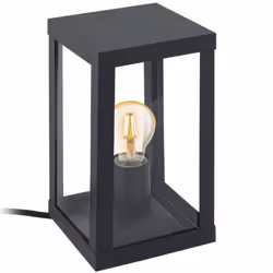 EGLO Alamonte 1, Black, Galvanized steel, IP44, E27, 1 bulb(s), LED