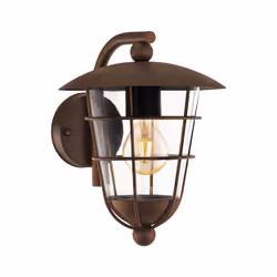 EGLO PULFERO 1, Outdoor wall lighting, Brown, Plastic, IP44, I, Transparent
