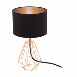 EGLO Carlton 2, Black, Copper, Fabric, Steel, Bedroom, Living room, IP20, II, ENEC
