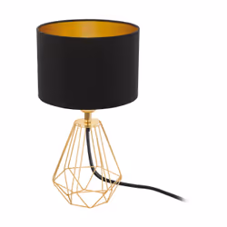 EGLO Carlton 2, Black, Brass, Gold, Fabric, Steel, Bedroom, Living room, IP20, II, ENEC
