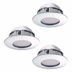 EGLO Pineda, Recessed lighting spot, Non-changeable bulb(s), 6 W, 3000 K, 500 lm, Chrome