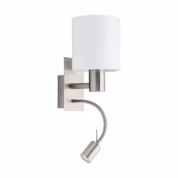 EGLO Pasteri, Surfaced, E27, Nickel, Satin steel, White