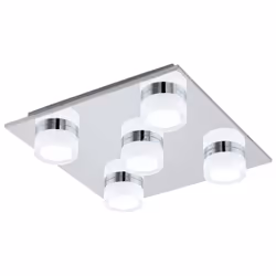 EGLO Romendo 1, LED, Non-changeable bulb(s), 3000 K, 570 lm, IP44, Chrome, Transparent