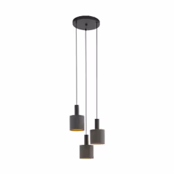 EGLO 97684, Brown, Brown, Gold, Steel, Fabric, Round, Indoor