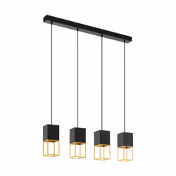 EGLO 97734, Black, Gold, Black, Gold, Steel, Indoor, I, 4 bulb(s)