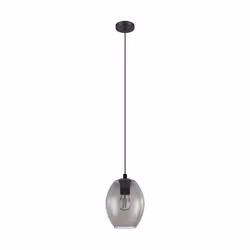 EGLO CADAQUES, Flexible mount, Black, Transparent, Black, Glass, Steel, Round, Living room