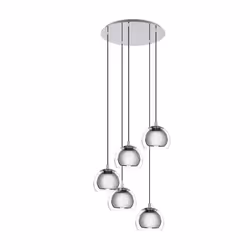 EGLO Rocamar 1, Chrome, Chrome, Transparent, Glass, Steel, Glass, Indoor, IP20