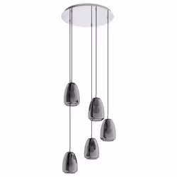 EGLO ALOBRASE, Flexible mount, Chrome, Transparent, Chrome, Glass, Steel, Round, Living room