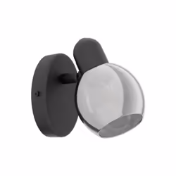 EGLO Pollica, Surfaced lighting spot, E27, 1 bulb(s), LED, 220-240 V, Black, Transparent