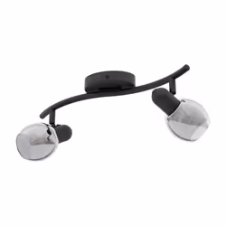 EGLO Pollica, Surfaced lighting spot, E14, 2 bulb(s), 220-240 V, Black, Transparent