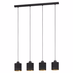 EGLO Esteperra, Flexible mount, Black, Gold, Black, Gold, Steel, Fabric, Indoor