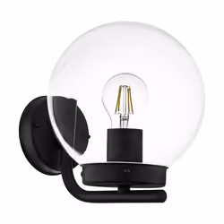 EGLO Taverna, Surfaced, Round, 1 bulb(s), E27, IP44, Black, Transparent