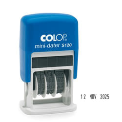 Colop S120 Self-inking Mini Date Stamp (4mm Adjustable Date Bands) Imp