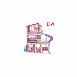 Barbie Estate Dreamhouse Adventures Large Three-Story Dolls House, Pink with Transforming Accessories Included Playset, 2019  ...