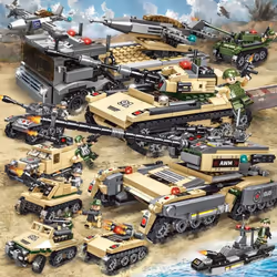 1000PCS Tank Building Blocks 8in1 Military Heavy Tank Model Building Block Army Toys for Boy - Army-1000Pcs
