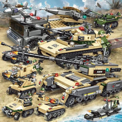 1000PCS Tank Building Blocks 8in1 Military Heavy Tank Model Building Block Army Toys for Boy - Army-1000Pcs