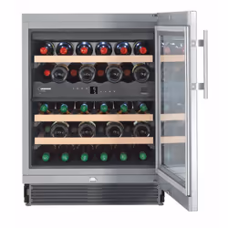 Liebherr UWTes 1672 Vinidor, Freestanding, 34 bottle(s), G, Interior light, SN-ST, Silver, Stainless steel