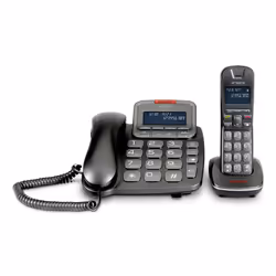 Emporia TH-21ABB, Analog/DECT telephone, Wired & Wireless handset, Speakerphone, 50 entries, Caller ID, Black