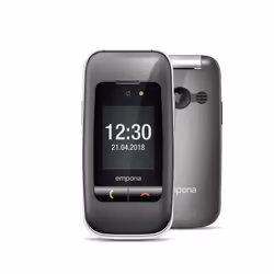 Emporia ONE, Clamshell, 6.1 cm (2.4"), 2 MP, Bluetooth, 900 mAh, Black, Grey