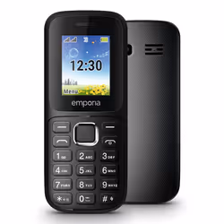 Emporia emporia313, Bar, Dual SIM, 4.5 cm (1.77"), 0.08 MP, 800 mAh, Black