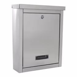 Rottner T05068, Wall-mounted mailbox, Stainless steel, Stainless steel, Key, Top, Front