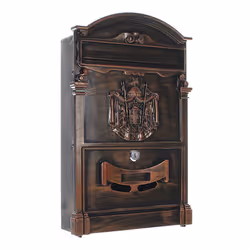 Rottner T05667, Wall-mounted mailbox, Steel, Bronze, Vertical, Key, Front