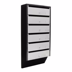Rottner T06368, Wall-mounted mailbox, Steel, Black, Light grey, Vertical, Key, Front