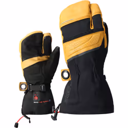 Lenz Heat Glove 8.0 Finger Cap Lobster heated Gloves, black-yellow, Size XS for Men