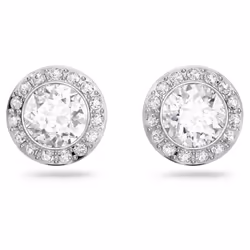 Swarovski Angelic Sterling Silver Rhodium Plated Stud Earrings With White Crystal 1081942 For Women