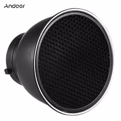 7 Inch Standard Reflector Diffuser Lamp Shade Dish with 60 degrees Honeycomb Grid for Bowens Mount - black