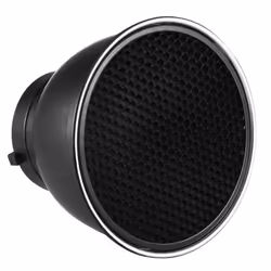 7 Inch Standard Reflector Diffuser Lamp Shade Dish with 60 degrees  Honeycomb Grid for Bowens Mount - black