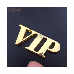 3D VIP JDM Style Car Trunk Zinc Alloy Badge Emblem Universal Design Car - Golden