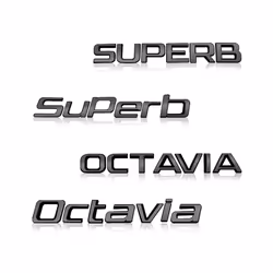 Bright Black Metal car Rear trunk Decals Emblem badge sticker For Skoda - Skoda