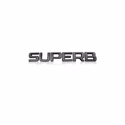 Bright Black Metal car Rear trunk Decals Emblem badge sticker For Skoda - 9