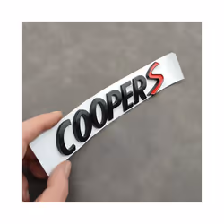 3D ABS Chrome Car Letters Rear Trunk Mini Cooper S Emblem Badge Sticker - Glossy Black