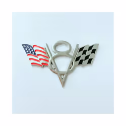 3D Metal US UK Germany Flag V8 Logo Car Trunk Emblem Badge Decal For Dodge - US V8 Silver