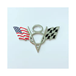 3D Metal US UK Germany Flag V8 Logo Car Trunk Emblem Badge Decal For Dodge - US V8 Silver