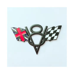 3D Metal US UK Germany Flag V8 Logo Car Trunk Emblem Badge Decal For Dodge - UK V8 Black