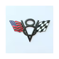 3D Metal US UK Germany Flag V8 Logo Car Trunk Emblem Badge Decal For Dodge - US V8 Black