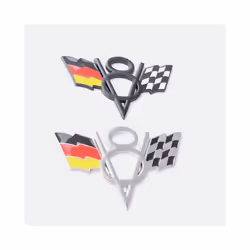 3D Metal US UK Germany Flag V8 Logo Car Trunk Emblem Badge Decal For Dodge - US V8 Black
