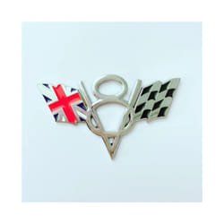 3D Metal US UK Germany Flag V8 Logo Car Trunk Emblem Badge Decal For Dodge - UK V8 Silver