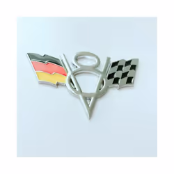 3D Metal US UK Germany Flag V8 Logo Car Trunk Emblem Badge Decal For Dodge - DE V8 Silver