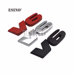 Car Styling V6 Engine Logo 3D Metal Alloy Adhesive Emblem Rear Trunk Badge - Red